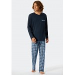 Schiesser heren pyjama donkerblauw - comfort fit