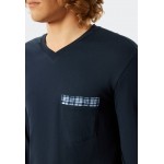 Schiesser heren pyjama donkerblauw - comfort fit