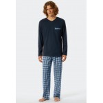 Schiesser heren pyjama donkerblauw - comfort fit