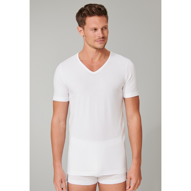 Schiesser T-shirt V-hals 95/5 -2 pack- wit Schiesser T-shirt V-hals 95/5 -2 pack- wit
