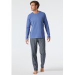 Schiesser H pyjama Fashion Nightwear - denimblauw/donkerblauw