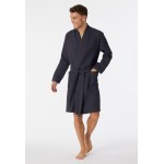 Schiesser Heren Badjas wafelpiqué Essentials - Antraciet 