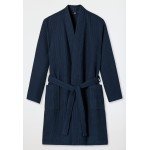 Schiesser Heren Badjas wafelpiqué Essentials - Donkerblauw