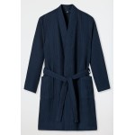 Schiesser Heren Badjas wafelpiqué Essentials - Donkerblauw