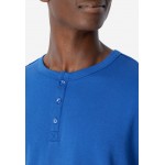 Schiesser H pyjama met korte broek knoopsluiting aqua - Fashion Nightwear