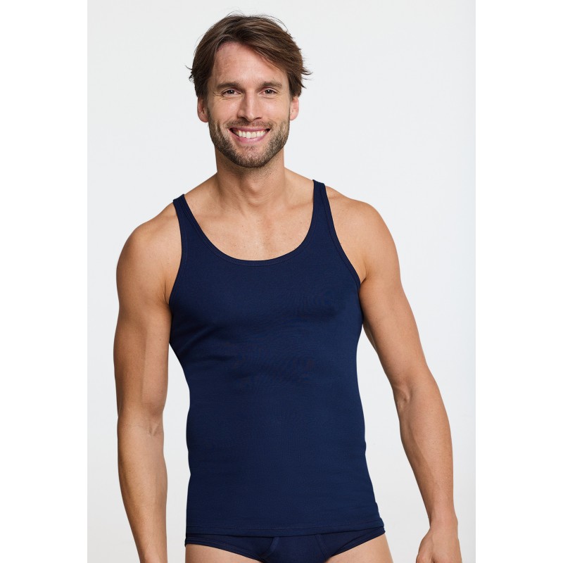 Schiesser onderhemd Original Classics marineblauw Feinripp