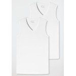 Schiesser Tanktops 2-pack biologisch katoen V-hals wit - 95/5