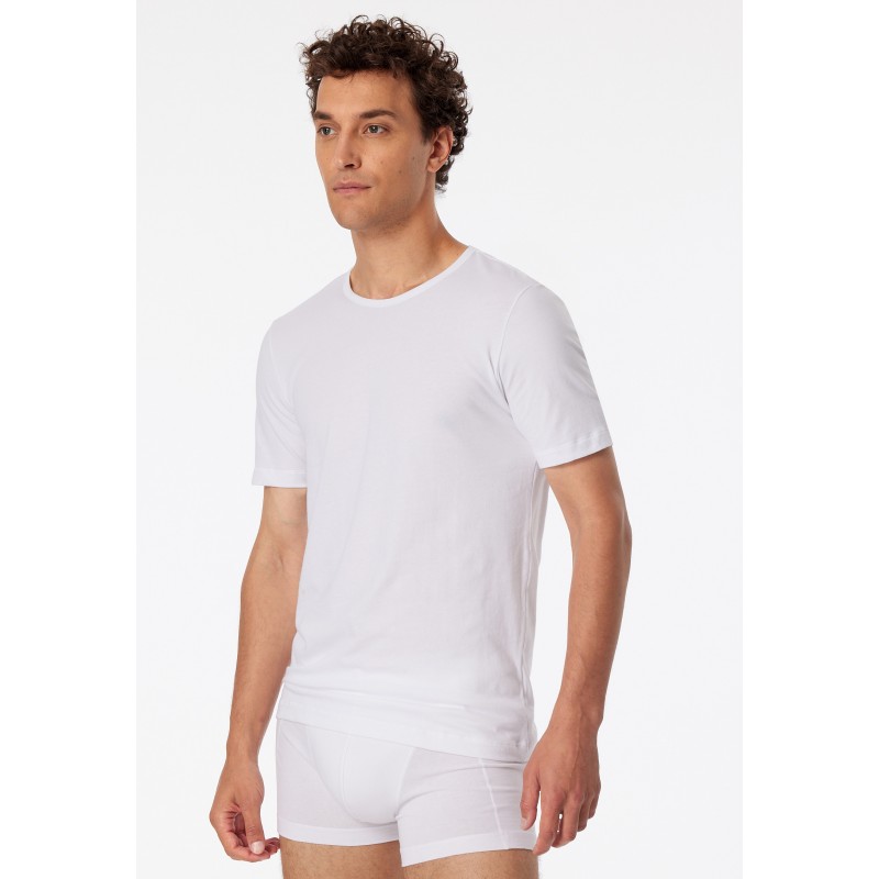 Schiesser T-shirt korte mouwen 95/5  ronde hals wit 