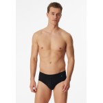 Schiesser midi sportslip met opening Long Life Cotton - Zwart