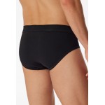 Schiesser midi sportslip met opening Long Life Cotton - Zwart