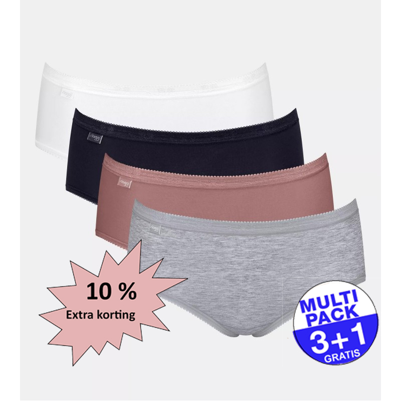 Sloggi Damesslip Basic+ Midi 3+1 gratis + extra 10% korting - 016