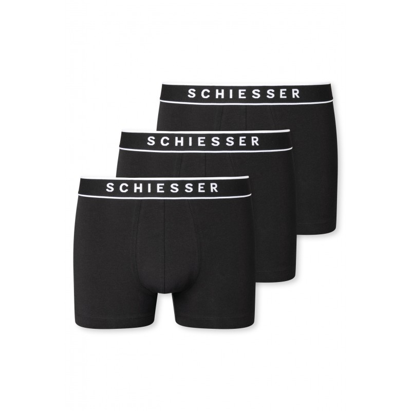 Schiesser 95/5 Heren Short 3-pack - Zwart