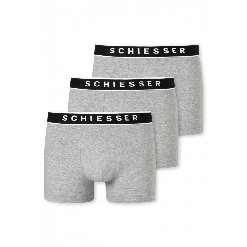 Schiesser 95/5 Heren Short 3-pack - Grijs