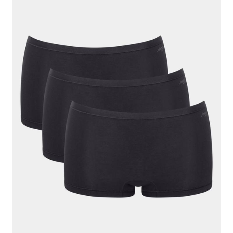 Sloggi GO Daily Cotton Dames Short - 3-Pack - Zwart Sloggi GO Daily Cotton Dames Short - 3-Pack - Zwart