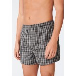 Schiesser boxershorts geweven stof 2-pack zwart geruit - Multipack