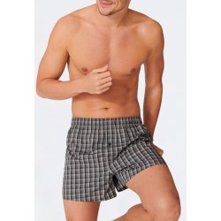 Schiesser boxershorts geweven stof 2-pack zwart geruit - Multipack