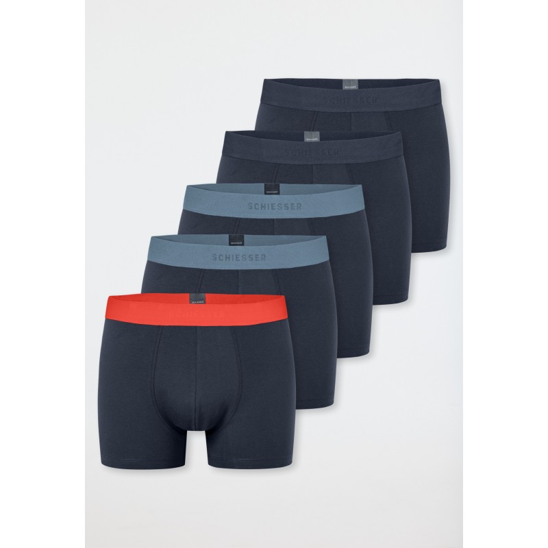 Schiesser Short 5 pack Cotton donkerblauw multipack
