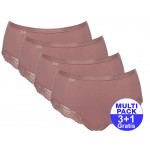 Sloggi Romance Maxi slip Cacao - 3+1 GRATIS - uw voordeel : 16.95€