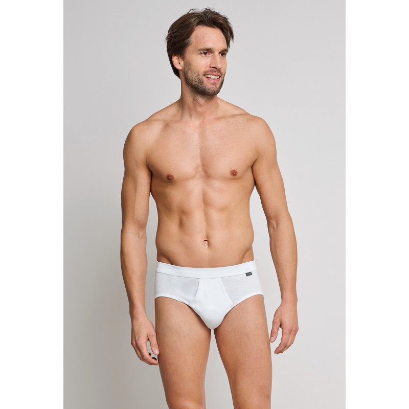 Schiesser sportslips 2-pack met opening, wit - Essentials Feinripp