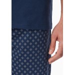 Schiesser pyjama korte broek casual essentials admiral blue heren