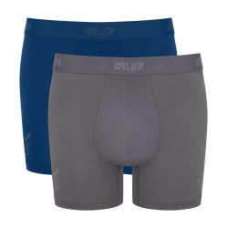 Sloggi SLG Base Short Heren 2-Pack - Grijs/Blauw
