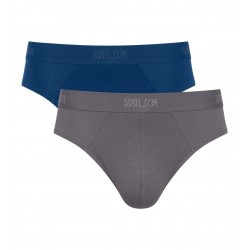 Sloggi SLG Base Slip Heren 2-Pack Grijs/Blauw