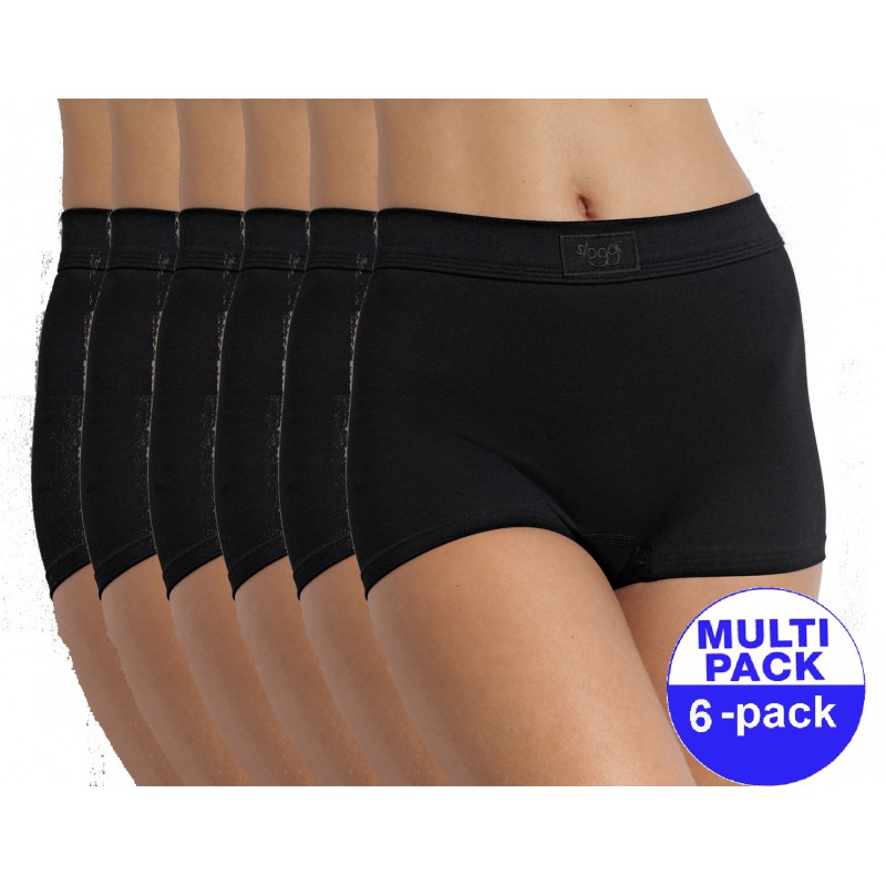 Sloggi Double Comfort Short dames zwart -6-pack met 30 % korting - uw voordeel : 26,90 € 