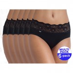 Sloggi Romance Midi zwart - 6-pack met 30 % korting - uw voordeel : 30,50 €