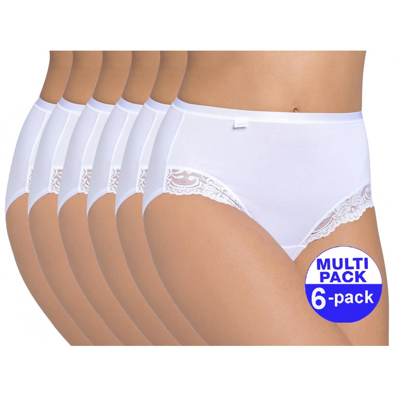 Sloggi Romance Maxi slip wit - 6-pack met 30 % korting - uw voordeel : 30,50 €