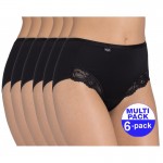 Sloggi Romance Maxi slip zwart - 6-pack met 30 % korting - uw voordeel : 30,50 €