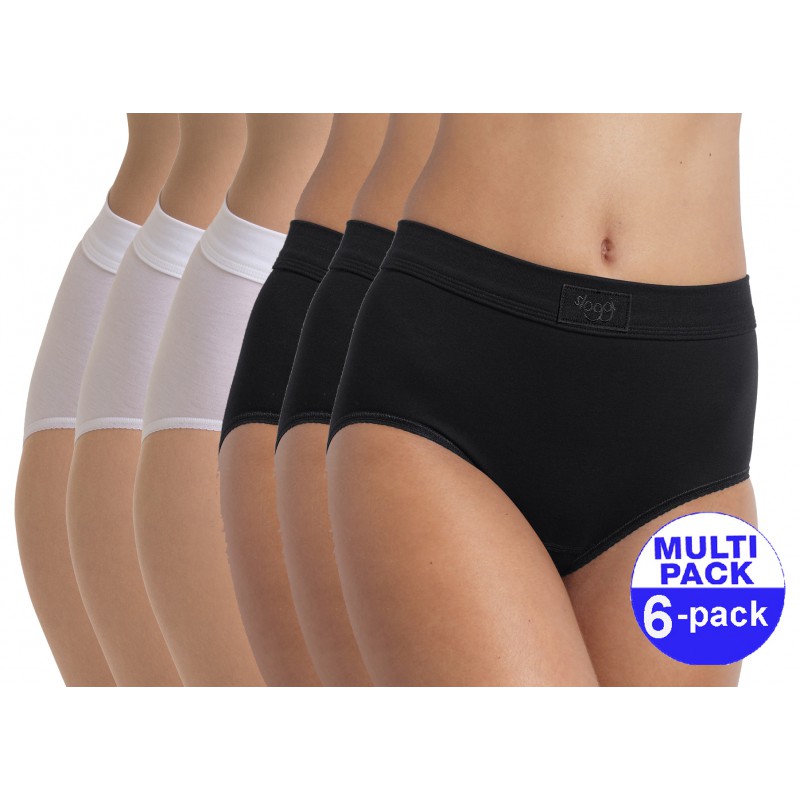 Sloggi Double Comfort Maxi wit/zwart - 6-pack met 30 % korting - uw voordeel : 26,90 €