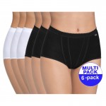 Sloggi Control Maxi - wit/zwart - 6-pack met 30 % korting - uw voordeel : 32.38 €