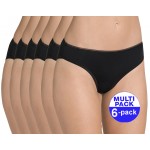 Sloggi Feel Sensational Tai dames slip zwart - 6-pack met 30 % korting - uw voordeel : 32,44 €