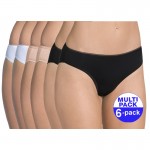 Sloggi Feel Sensational Tai dames slip wit/zwart/huidskleur - 6-pack met 30 % korting - uw voordeel : 32,44 €