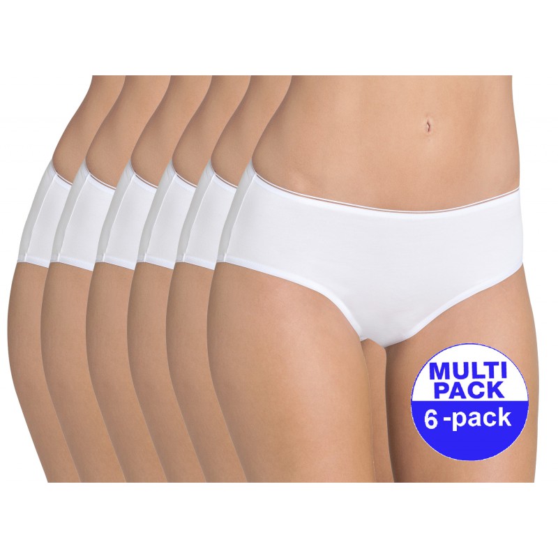 Sloggi Feel Sensational Midi dames wit - 6-pack met 30 % korting - uw voordeel : 32,44 €