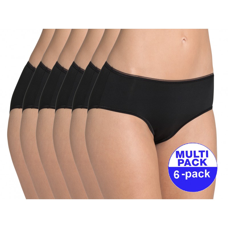 Sloggi Feel Sensational Midi dames zwart - 6-pack met 30 % korting - uw voordeel : 32,44 €