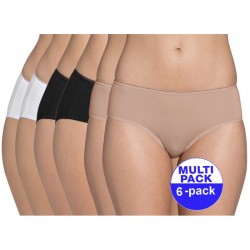 Sloggi Feel Sensational Midi dames wit/zwart/huidskleur - 6-pack met 30 % korting - uw voordeel : 32,44 €