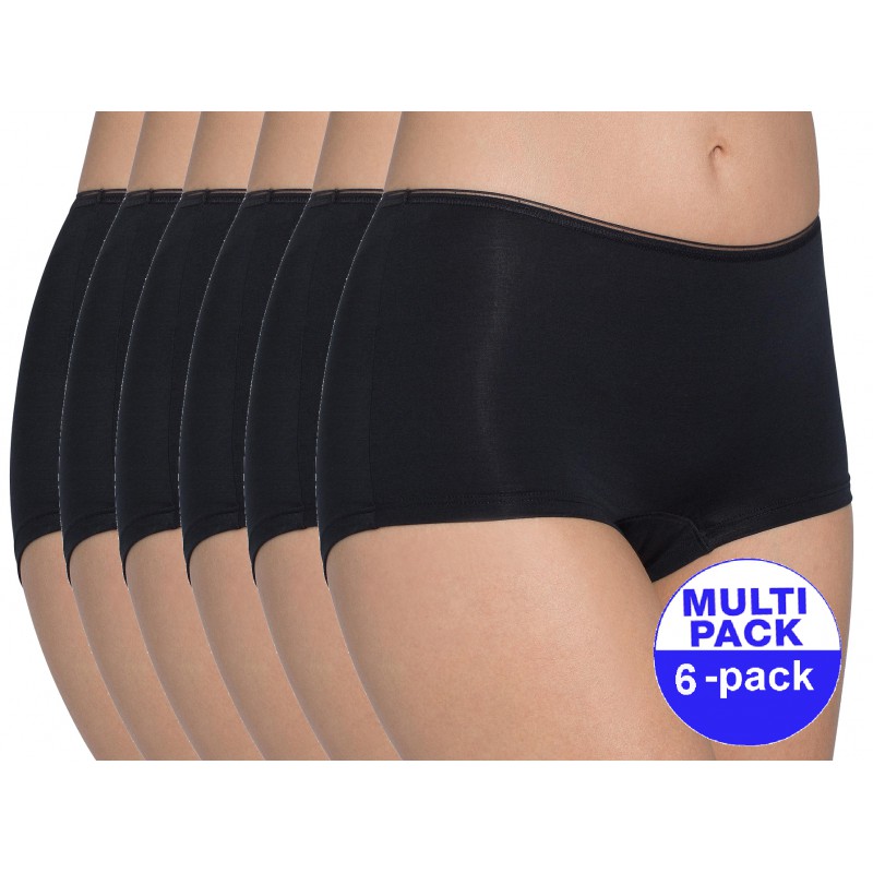 Sloggi Feel Sensational Short dames zwart - 6-pack met 30 % korting - uw voordeel : 34,18 €