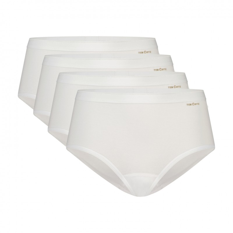 Ten Cate basic cotton midi dames slip 4-Pack wit