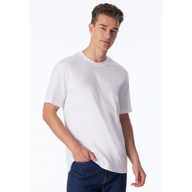 Schiesser T-shirt korte mouwen ronde hals wit 
